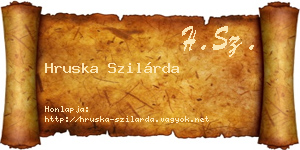 Hruska Szilárda névjegykártya
